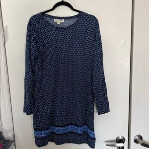 Michael Kors Navy and Black Long Sleeve Dress